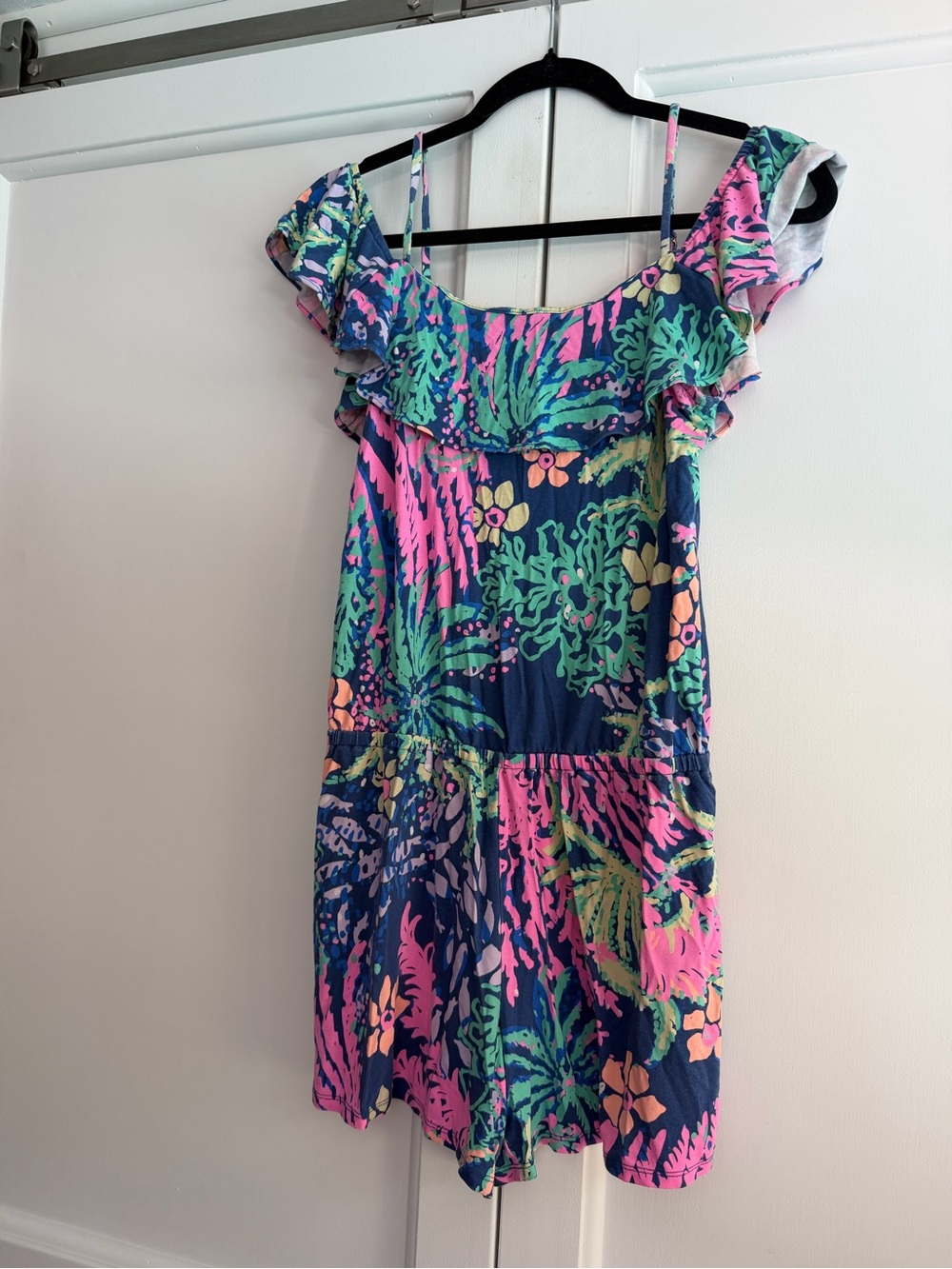 Lilly Pulitzer Navy/tropical Romper Sz Small